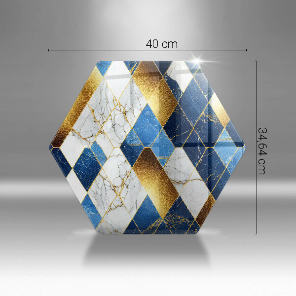 Üveg vágódeszka Arany márványrombuszok