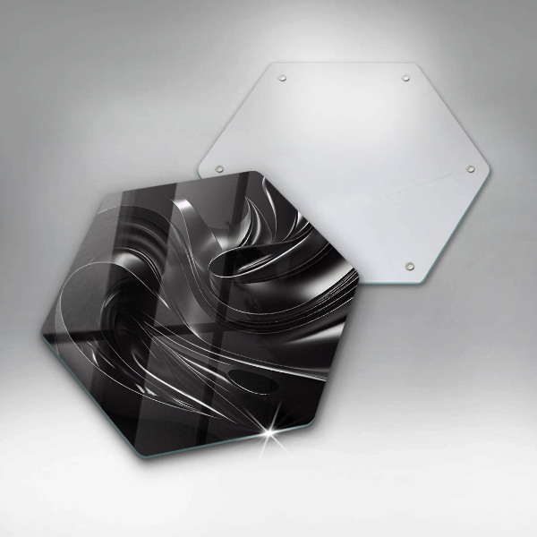 Üveg vágódeszka Absztrakt fekete massza