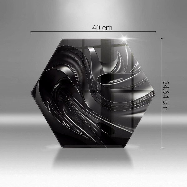 Üveg vágódeszka Absztrakt fekete massza