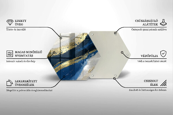 Üveg vágódeszka Textúra arannyal