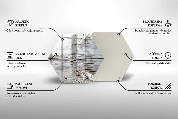 Üveg vágódeszka Világos fa szerkezet