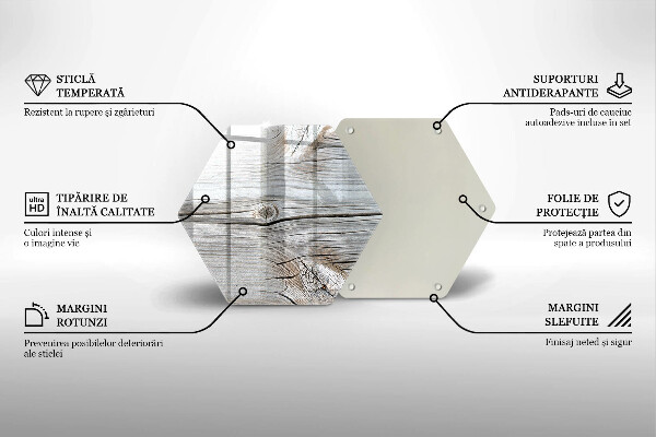 Üveg vágódeszka Világos fa szerkezet