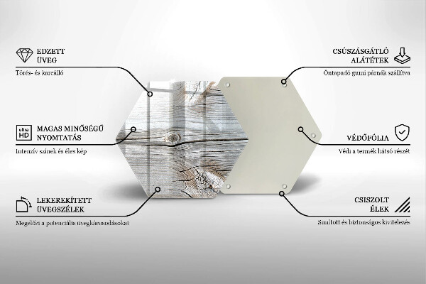 Üveg vágódeszka Világos fa szerkezet