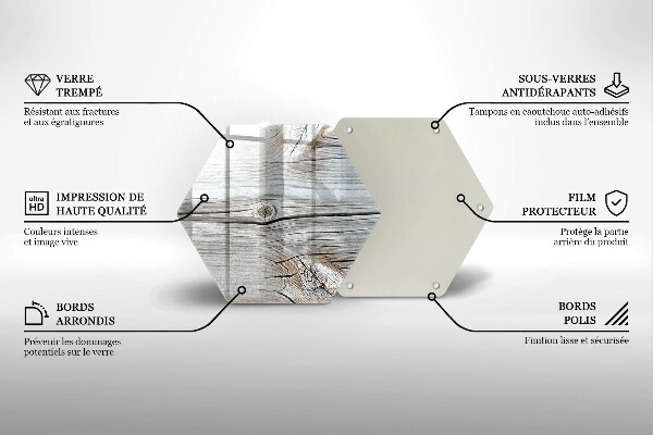 Üveg vágódeszka Világos fa szerkezet