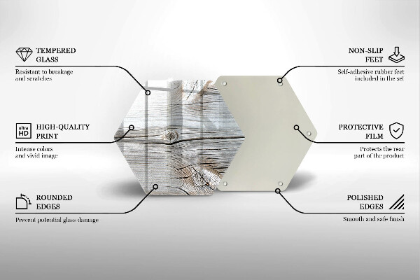 Üveg vágódeszka Világos fa szerkezet