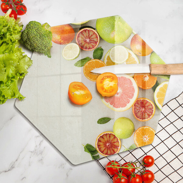 Üveg vágódeszka Citrusfélék