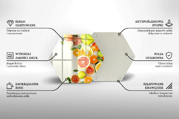Üveg vágódeszka Citrusfélék