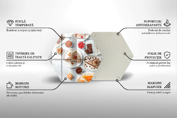 Üveg vágódeszka A torta édessége