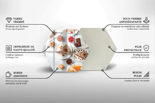 Üveg vágódeszka A torta édessége