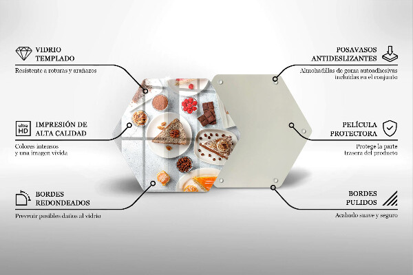 Üveg vágódeszka A torta édessége