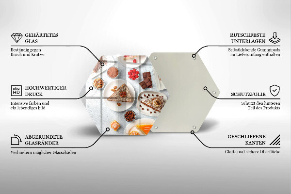 Üveg vágódeszka A torta édessége