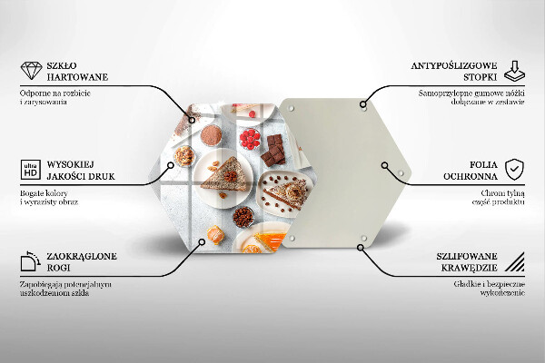 Üveg vágódeszka A torta édessége