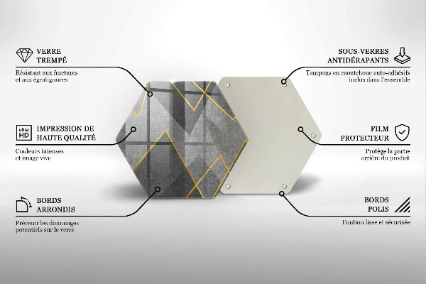 Üveg vágódeszka Éles formák