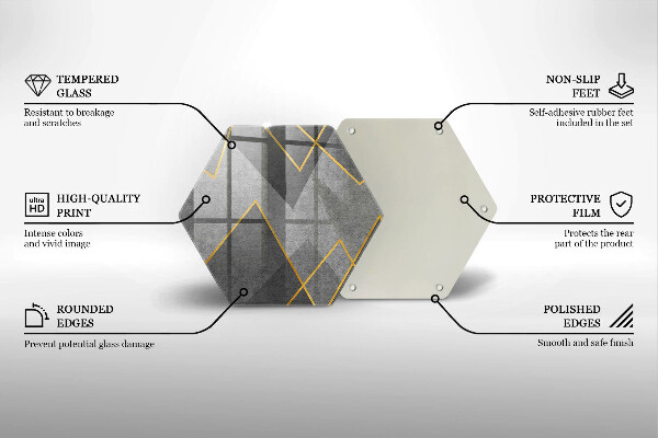 Üveg vágódeszka Éles formák