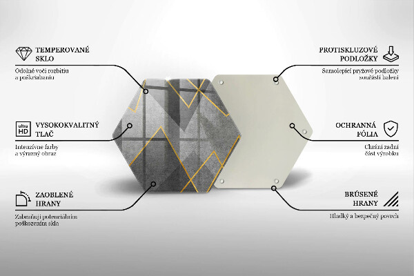 Üveg vágódeszka Éles formák