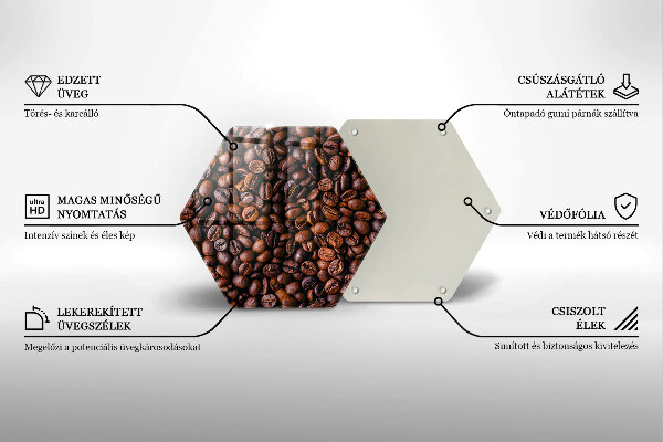 Üveg vágódeszka Kávébab