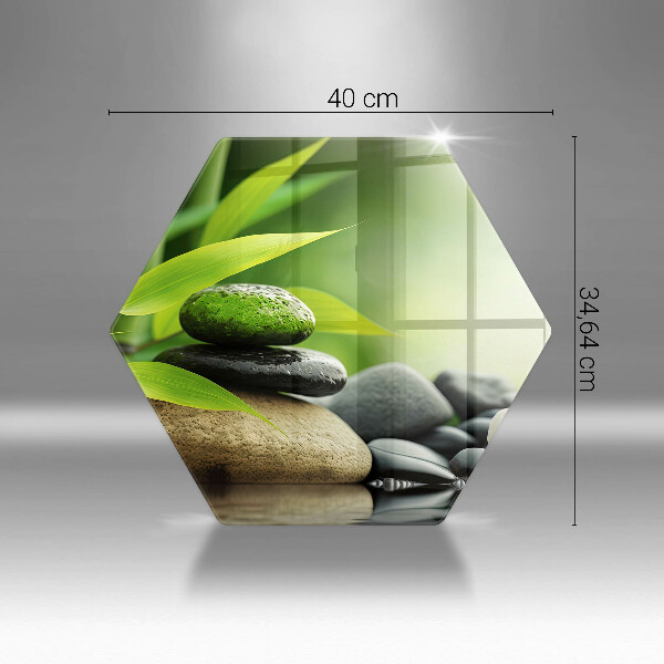 Üveg vágódeszka Zen bambusz kövek