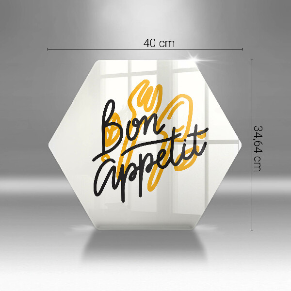 Üveg vágódeszka Bon Appetit felirat