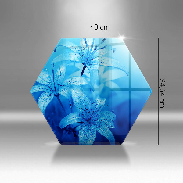 Üveg vágódeszka Kék virágok