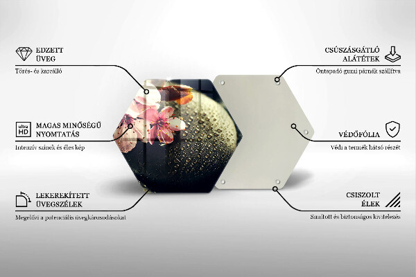 Üveg vágódeszka Virágok zen kövek