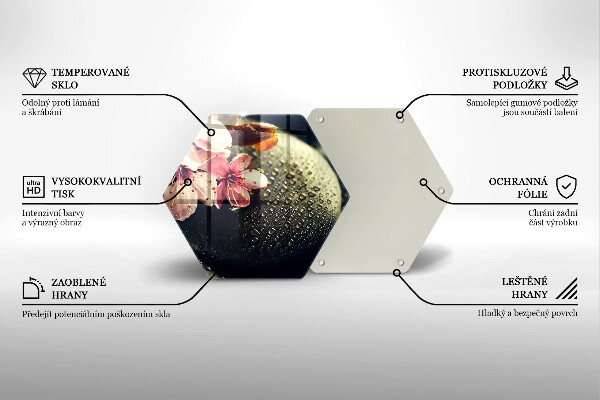 Üveg vágódeszka Virágok zen kövek