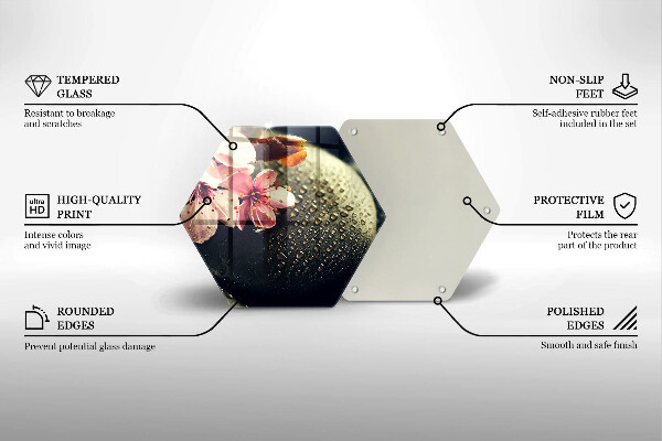 Üveg vágódeszka Virágok zen kövek