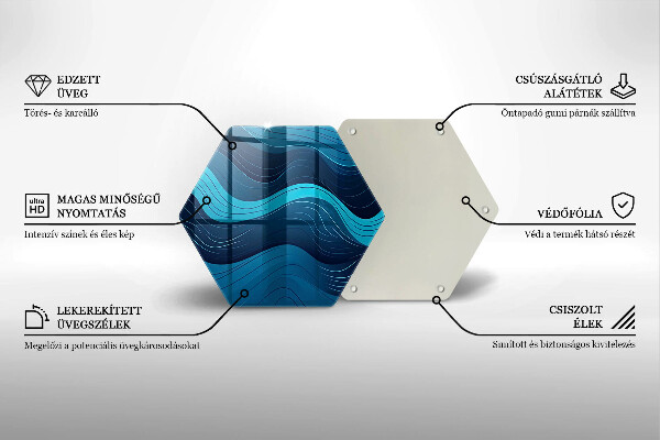 Üveg vágódeszka Absztrakt hullámok