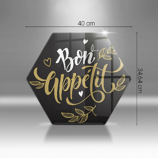 Üveg vágódeszka Bon Appetit felirat