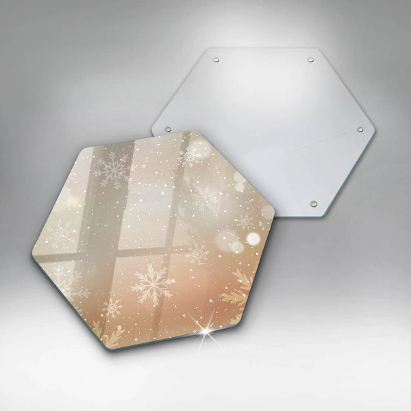 Üveg vágódeszka Hópelyhek