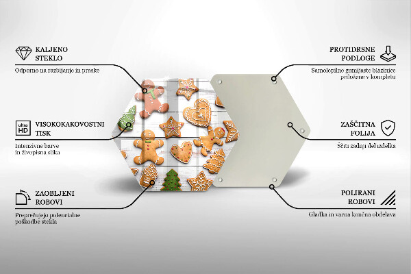 Üveg vágódeszka Karácsonyi mézeskalács