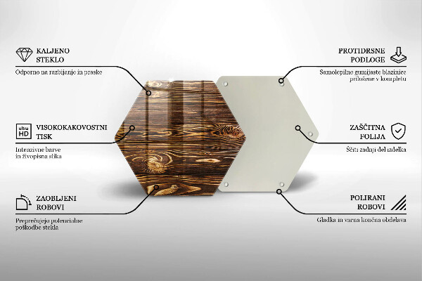 Üveg vágódeszka Fa textúra