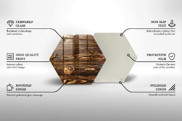 Üveg vágódeszka Fa textúra