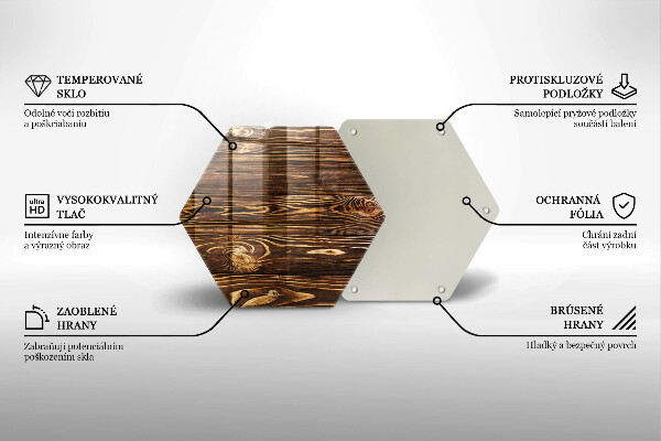 Üveg vágódeszka Fa textúra