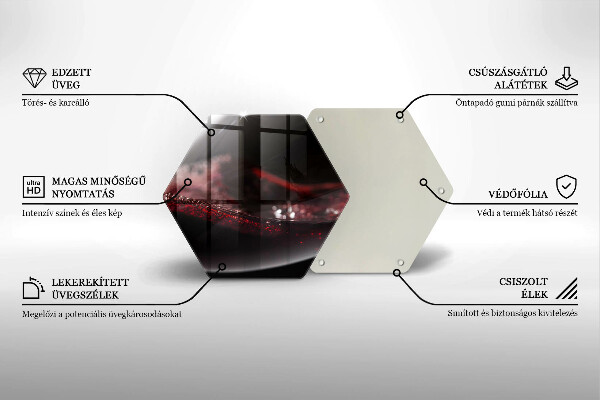 Üveg vágódeszka Vörösbor egy pohárban