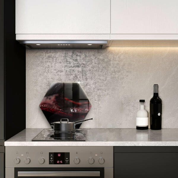 Üveg vágódeszka Vörösbor egy pohárban