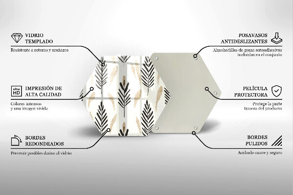 Üveg vágódeszka Boho növények