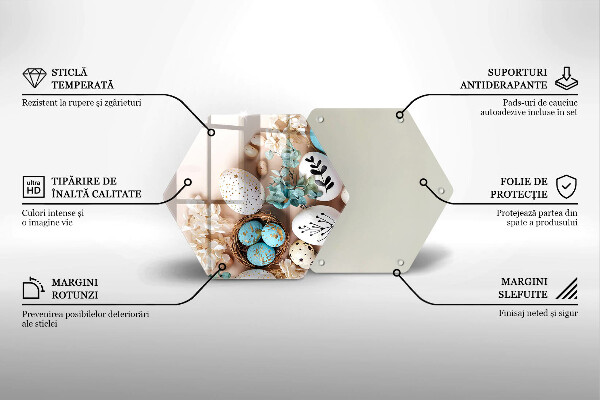 Üveg vágódeszka Húsvéti díszek