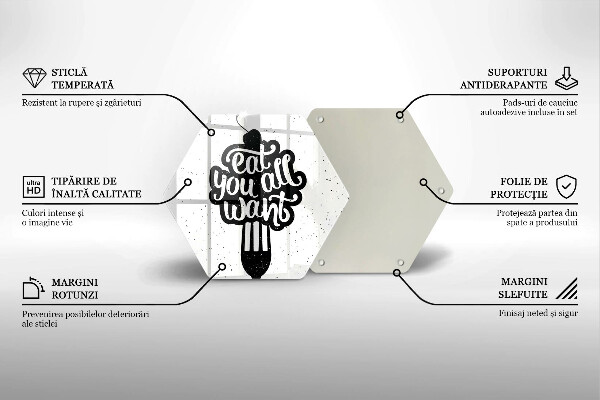 Üveg vágódeszka Eat all you want