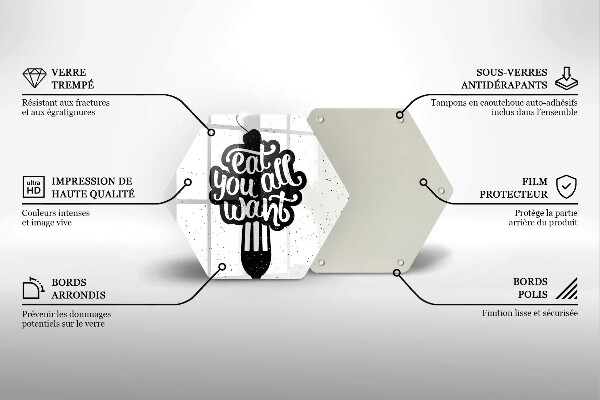 Üveg vágódeszka Eat all you want