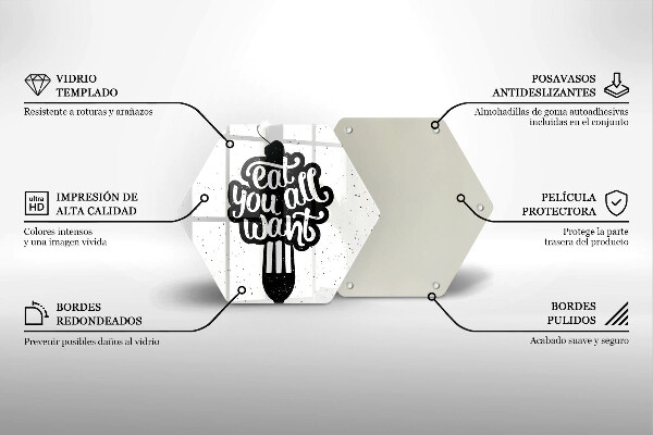 Üveg vágódeszka Eat all you want