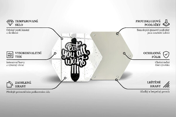 Üveg vágódeszka Eat all you want