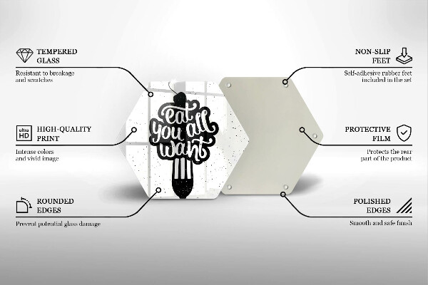 Üveg vágódeszka Eat all you want