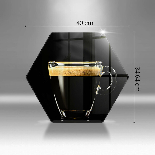 Üveg vágódeszka Egy pohár fekete kávé