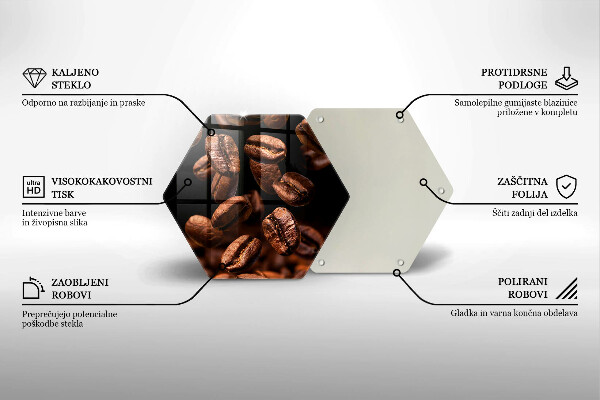 Üveg vágódeszka Barna szemes kávé