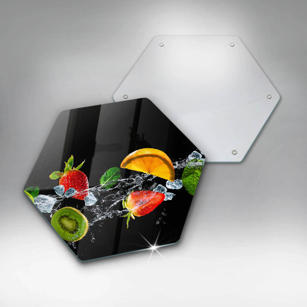 Üveg vágódeszka Gyümölcsök vízben