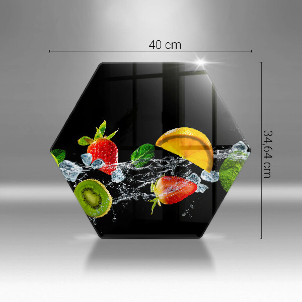 Üveg vágódeszka Gyümölcsök vízben