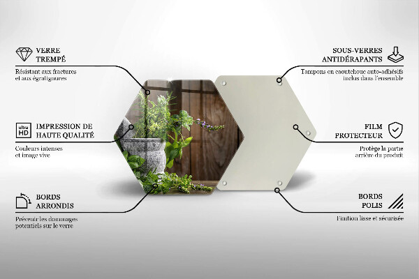 Üveg vágódeszka Zöld gyógynövények