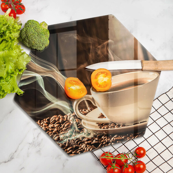 Üveg vágódeszka Csésze és kávébab