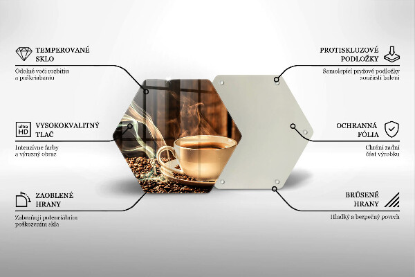 Üveg vágódeszka Csésze és kávébab