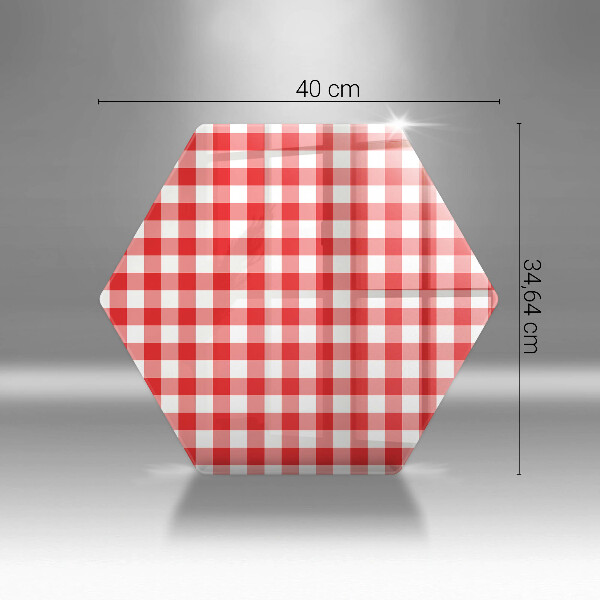 Üveg vágódeszka Piros-fehér kockás minta
